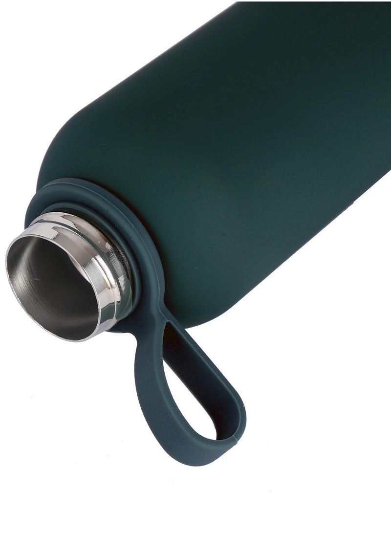 JoyousSto Stainless Steel  insulated Thermos soft touch with neck tags travel water bottle Long Lasting Hot or Cold Drinks Dark green 500ml  - Image 4