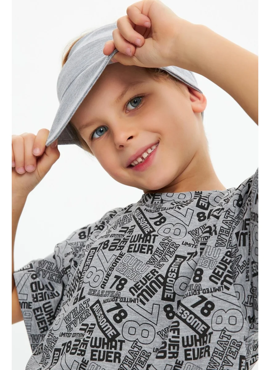 Babygiz Light Gray Men's UV Protected Foldable Open Top Soft Brimmed Cotton Combed Tennis Visor Hat