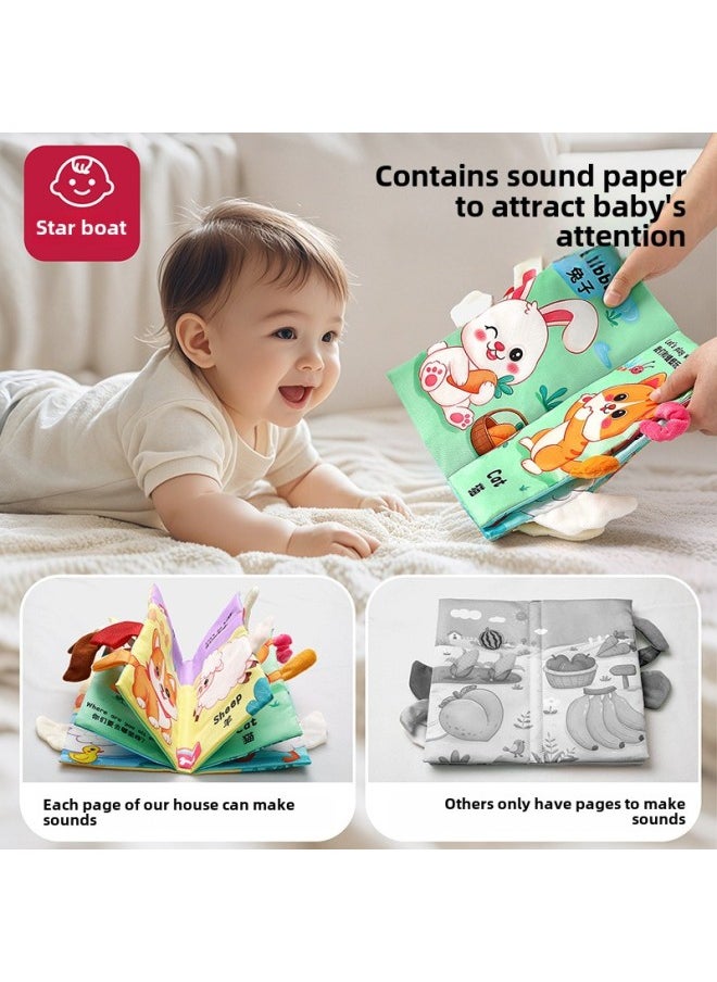 Tail Cloth Book Infant Class A Can Bite Tear Tear Book Tear Can Not Be Washed Baby 0-6 Early Education Educational Toys-Color: Fruit And Vegetable  - Image 4