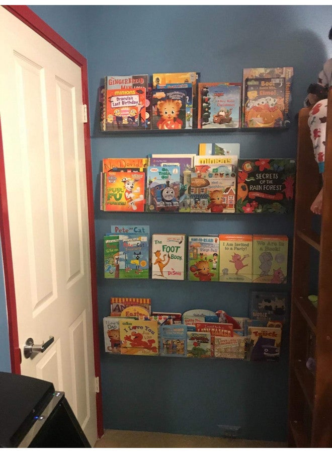 NIUBEE NIUBEE 2 -Packs Kids Acrylic Floating Bookshelf 36 Inch, Clear Bathroom Wall Floating Shelves, Invisible Wall Bookshelves Ledge Book Shelf, 50% Thicker with Screwdriver  - Image 3