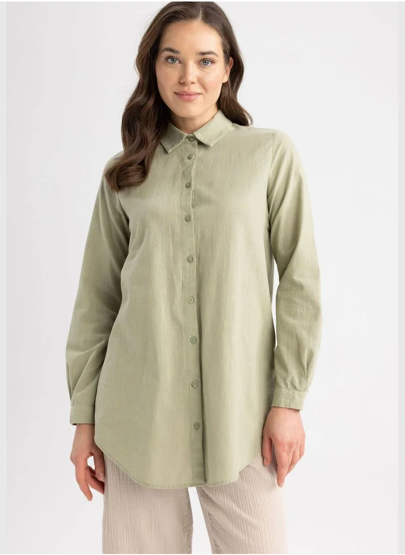 ديفاكتو Woman Woven Long Sleeve Tunic