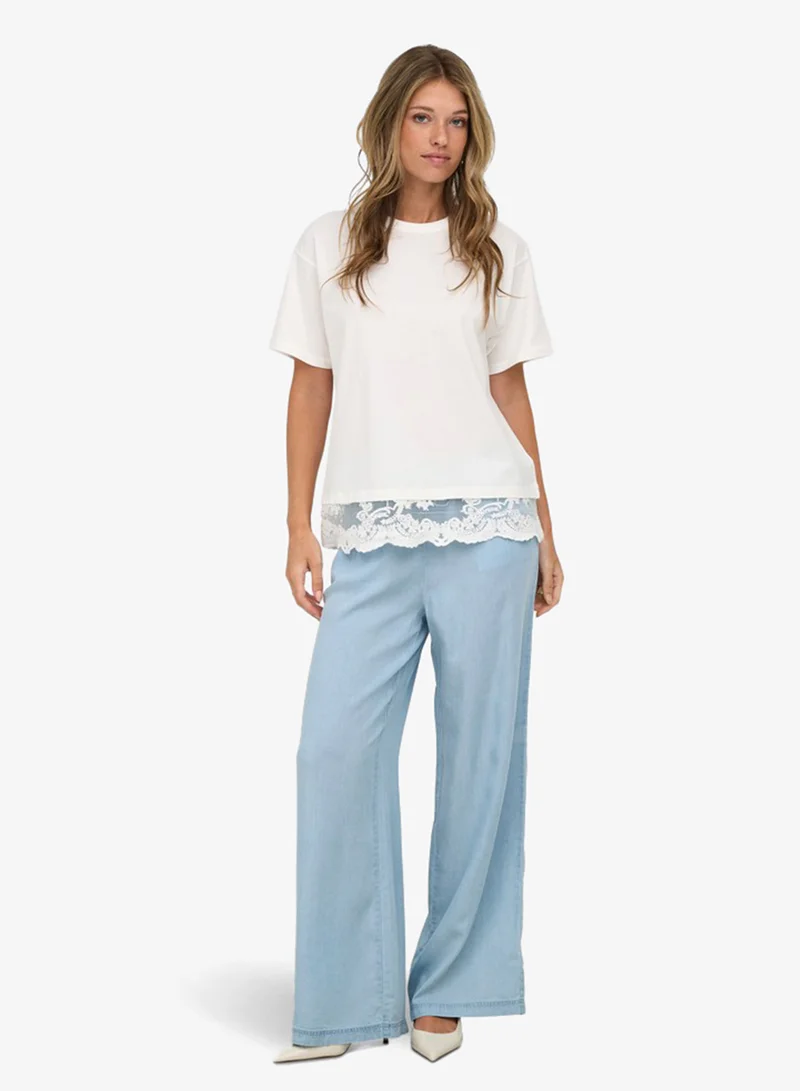 Only  Onlcharis Life Pull Up Tie Pants for Women | Best Price UAE