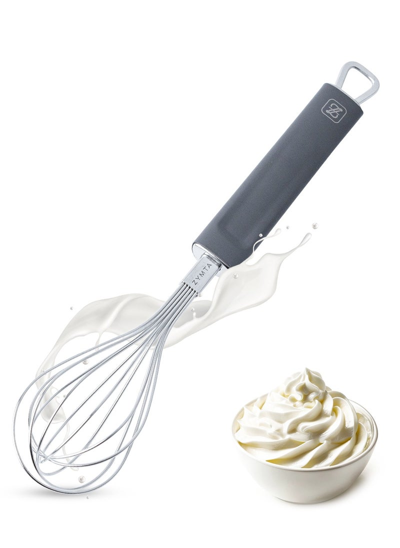ZYMTA Stainless Steel Kitchen Balloon Wire Egg Whisk, Heavy Duty Egg Beater, Manual Mixing Tool, for Stirring, Blending Sauce  - Image 1