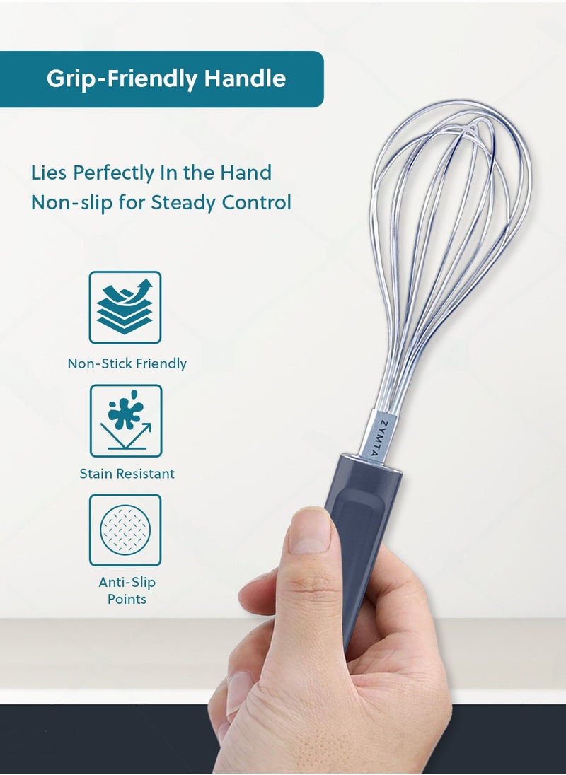 ZYMTA Stainless Steel Kitchen Balloon Wire Egg Whisk, Heavy Duty Egg Beater, Manual Mixing Tool, for Stirring, Blending Sauce  - Image 5