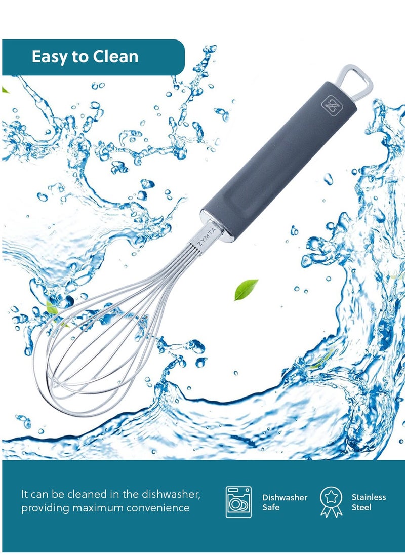 ZYMTA Stainless Steel Kitchen Balloon Wire Egg Whisk, Heavy Duty Egg Beater, Manual Mixing Tool, for Stirring, Blending Sauce  - Image 4