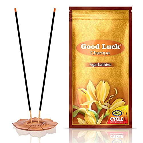 Cycle Pure Agarbatti GoodLuck Champa Incense Sticks - Champa Fragrance - for Daily Puja, Rituals, Yoga, Meditation – Pack of 3 (220 gm per Pouch) - Image 3