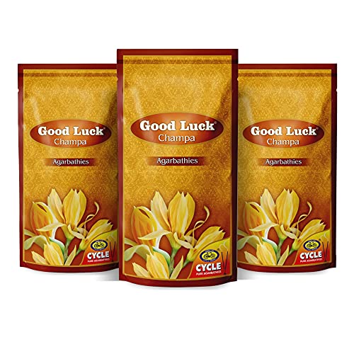 Cycle Pure Agarbatti GoodLuck Champa Incense Sticks - Champa Fragrance - for Daily Puja, Rituals, Yoga, Meditation – Pack of 3 (220 gm per Pouch) - Image 1