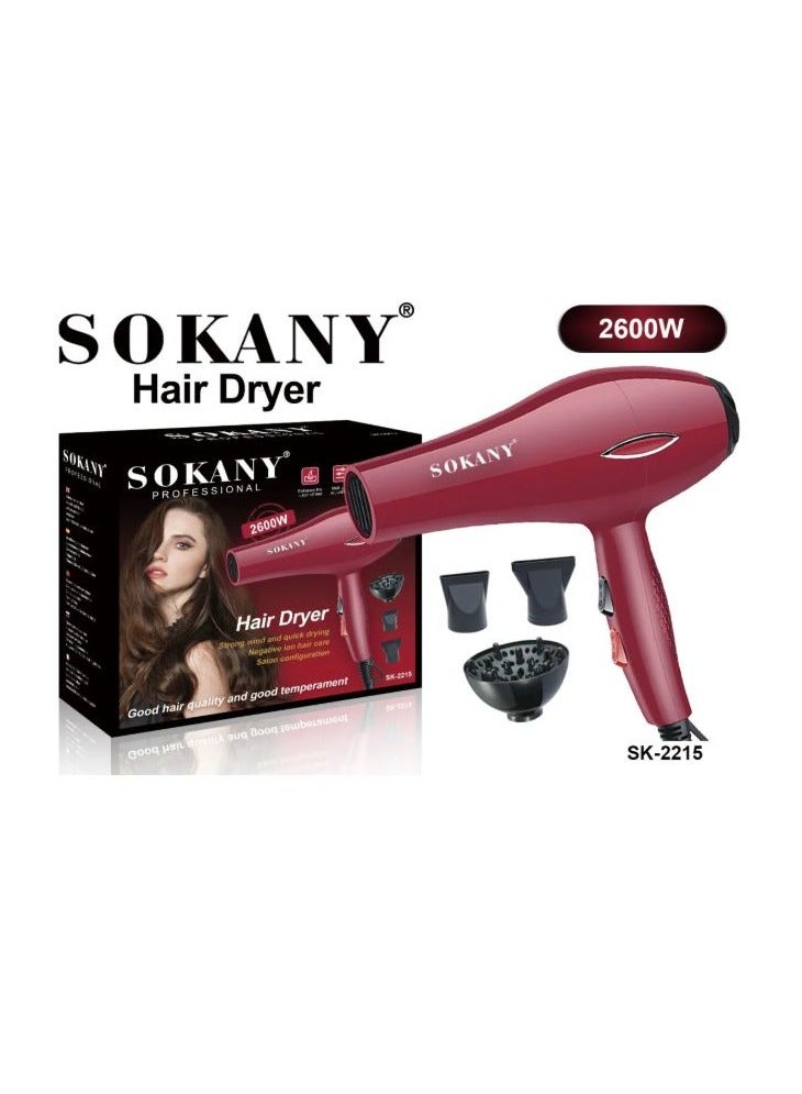 sokany SK-2215 Professional Hair Dryer - 2600W - Image 3