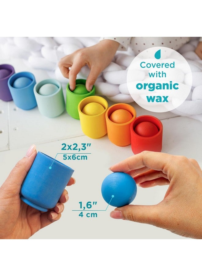 Ulanik Balls in Cups Toddler Montessori Toys for 1 Year Old + Kids Preschool Wooden Matching Games for Learning Color Sorting and Counting - Image 4