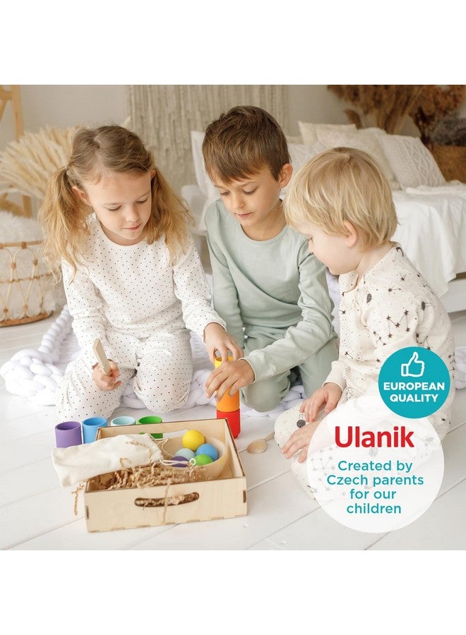 Ulanik Balls in Cups Toddler Montessori Toys for 1 Year Old + Kids Preschool Wooden Matching Games for Learning Color Sorting and Counting - Image 5
