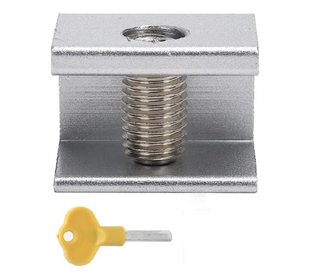 KAPIDA Kapida 8 Sets Adjustable Sliding Window Locks Aluminum Alloy Window Door Frame Security Locks with Key for Home and Office SingleLock 8 Sets  - Image 3