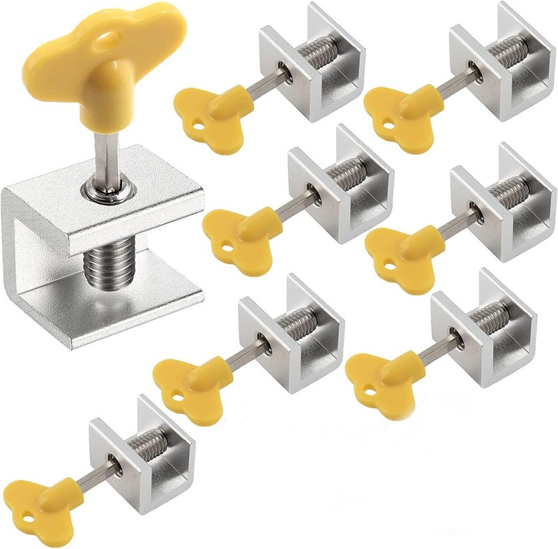 KAPIDA Kapida 8 Sets Adjustable Sliding Window Locks Aluminum Alloy Window Door Frame Security Locks with Key for Home and Office SingleLock 8 Sets  - Image 1