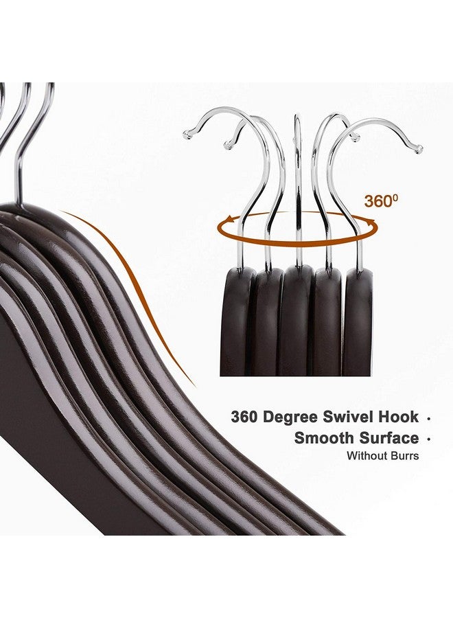 ZEPOLI ZEPOLI Wooden Hangers, Solid Wood Shirt Hangers,Dress Coat Jacket Clothes Hangers,with Extra Smooth Finish, 360 Degree Swivel Hook (Pack of 80, Walnut) - Image 2