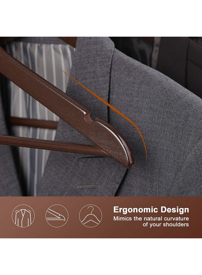 ZEPOLI ZEPOLI Wooden Hangers, Solid Wood Shirt Hangers,Dress Coat Jacket Clothes Hangers,with Extra Smooth Finish, 360 Degree Swivel Hook (Pack of 80, Walnut) - Image 5