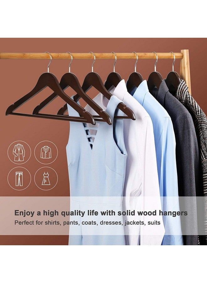 ZEPOLI ZEPOLI Wooden Hangers, Solid Wood Shirt Hangers,Dress Coat Jacket Clothes Hangers,with Extra Smooth Finish, 360 Degree Swivel Hook (Pack of 80, Walnut) - Image 3