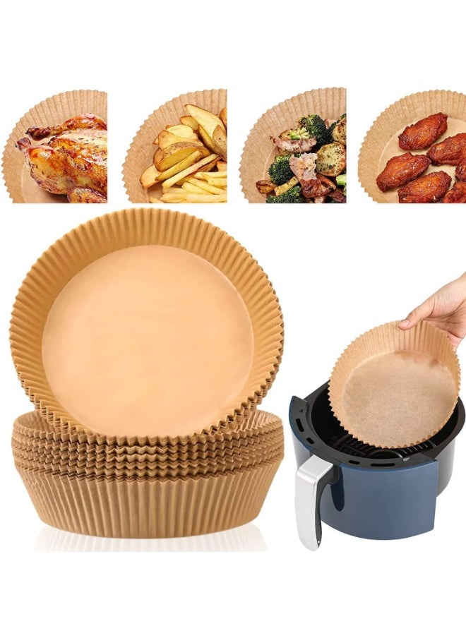 VIO Air Fryer Liners 6.3 Inches 100 Pcs Air Fryer Paper Liners Air Fryer Disposable Paper Liner Nonstick Oilproof Waterproof Food Grade Baking Paper For Roasting Microwave  - Image 1