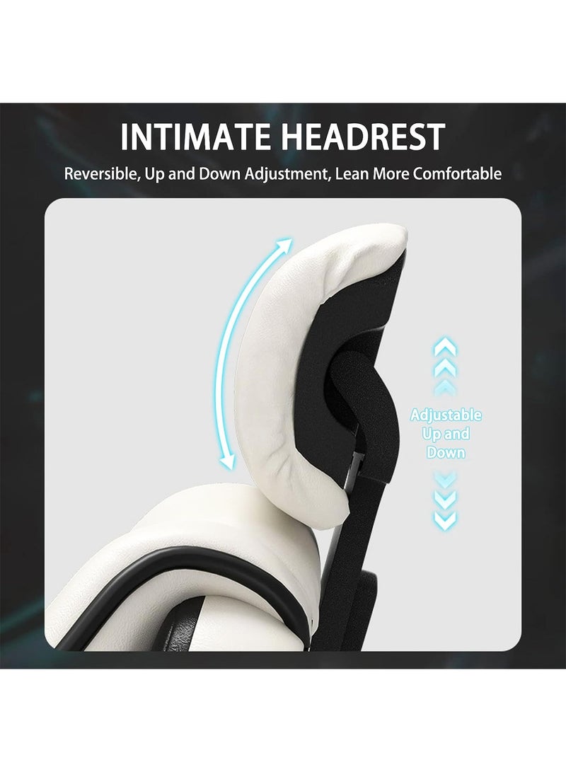 GT-Wheel Ergonomic Desk Computer Chair High Back Gaming Office Chair with Lumbar Support Adjustable Swivel Retractable Footrest and Arm-Rest - Image 5