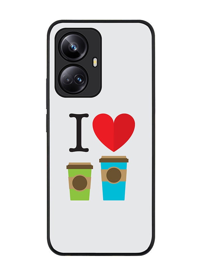 Stylizedd Rugged Black edge case for Realme 10 Pro Plus 5G Slim fit Soft Case Flexible Rubber Edges Anti Drop TPU Gel Thin Cover -  I Love Coffee - Image 1