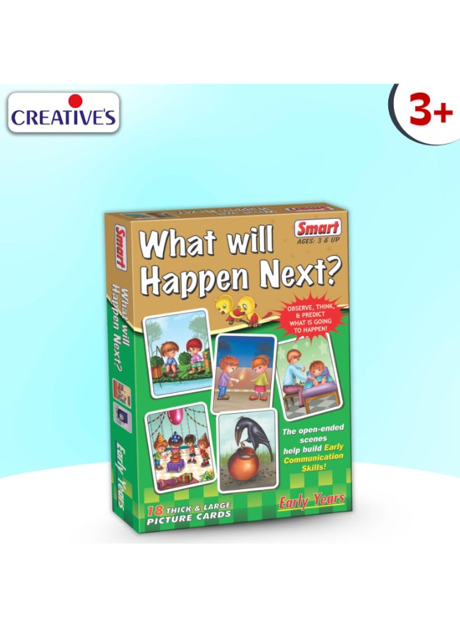 Creative's Smart What Will Happen Next? Educational Picture Card Game - 18 Thick Large Cards to Build Communication, Observation & Predictive Thinking Skills - Early Learning Ideal for Ages 3 & Up - Image 2