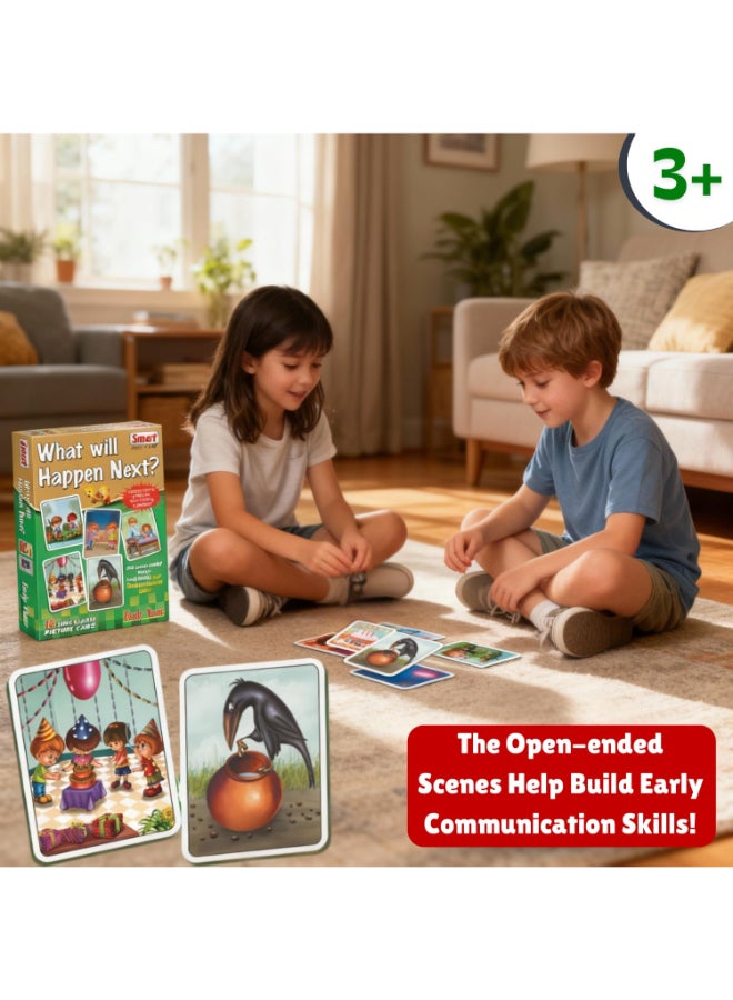 Creative's Smart What Will Happen Next? Educational Picture Card Game - 18 Thick Large Cards to Build Communication, Observation & Predictive Thinking Skills - Early Learning Ideal for Ages 3 & Up - Image 4