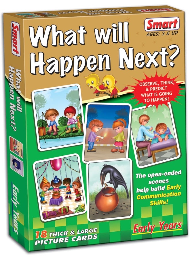 Creative's Smart What Will Happen Next? Educational Picture Card Game - 18 Thick Large Cards to Build Communication, Observation & Predictive Thinking Skills - Early Learning Ideal for Ages 3 & Up - Image 1