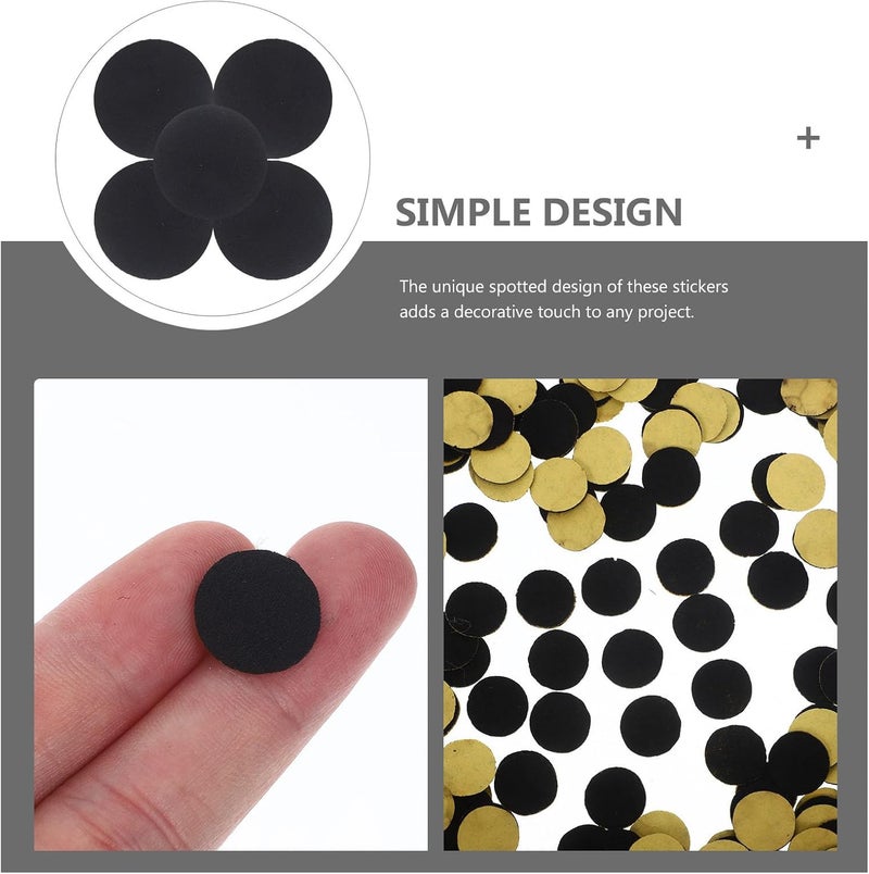 500pcs Black Adhesive Felt Circles Stickers for DIY Crafts Handmade Clothing Decorations Festival Ornament Supplies - Image 3