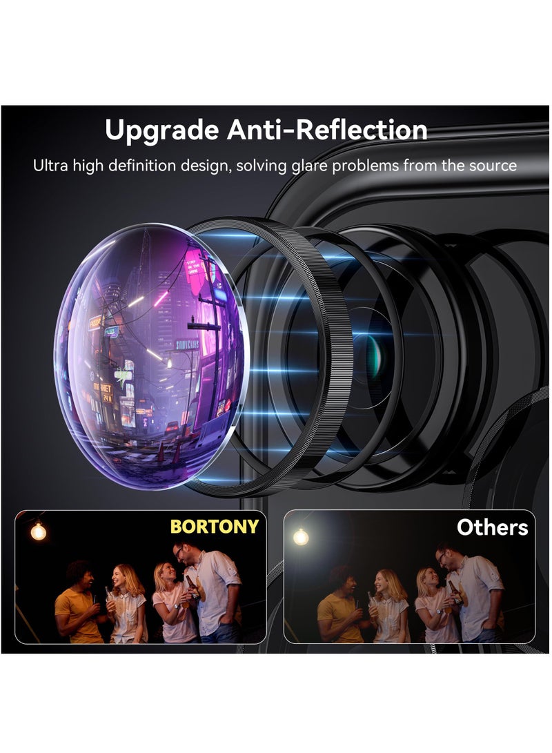 BORTONY iPhone 15 Pro Camera Lens Protector and iPhone 15 Pro Max Camera Lens Protector, Easy Installation Keep Original Shooting Shatterproof 9H Glass Camera Screen Protector Metal Ring Case Fiendly - Image 2