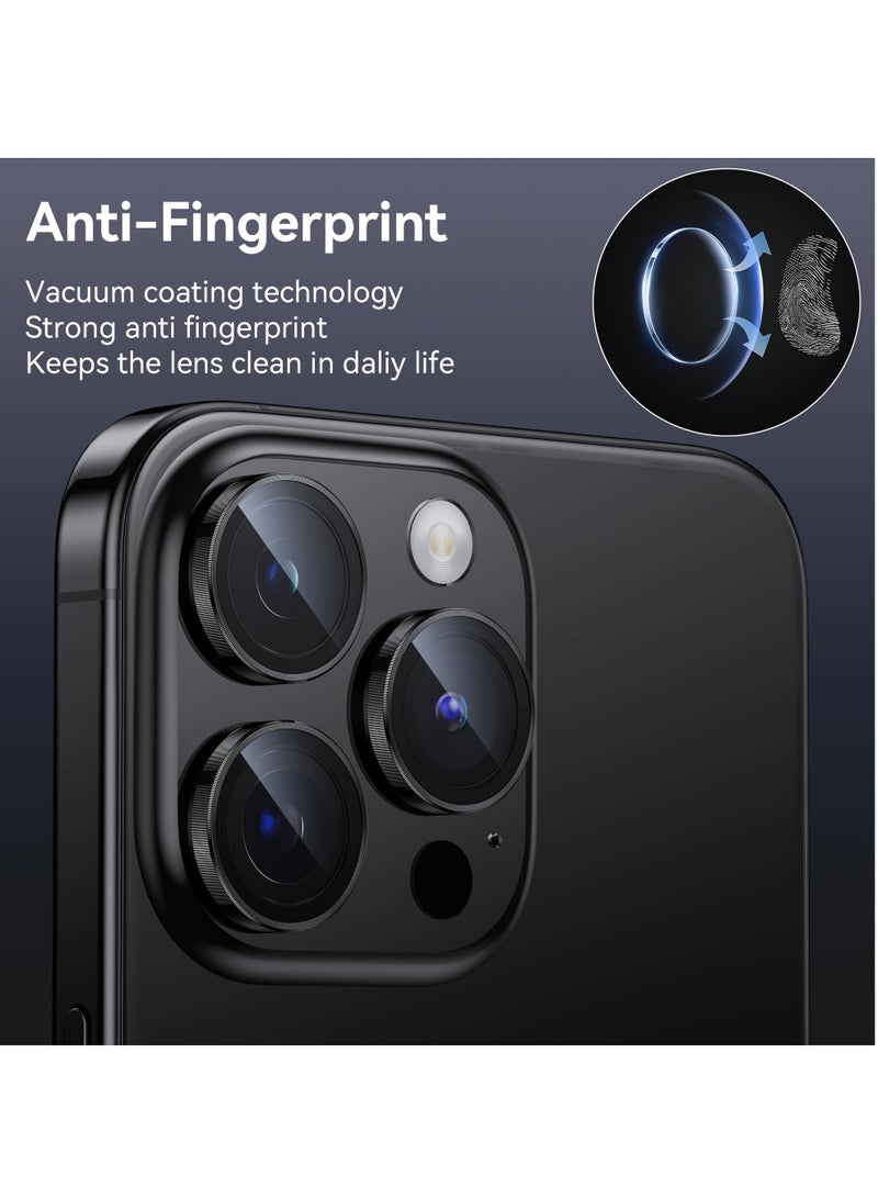 BORTONY iPhone 15 Pro Camera Lens Protector and iPhone 15 Pro Max Camera Lens Protector, Easy Installation Keep Original Shooting Shatterproof 9H Glass Camera Screen Protector Metal Ring Case Fiendly - Image 3
