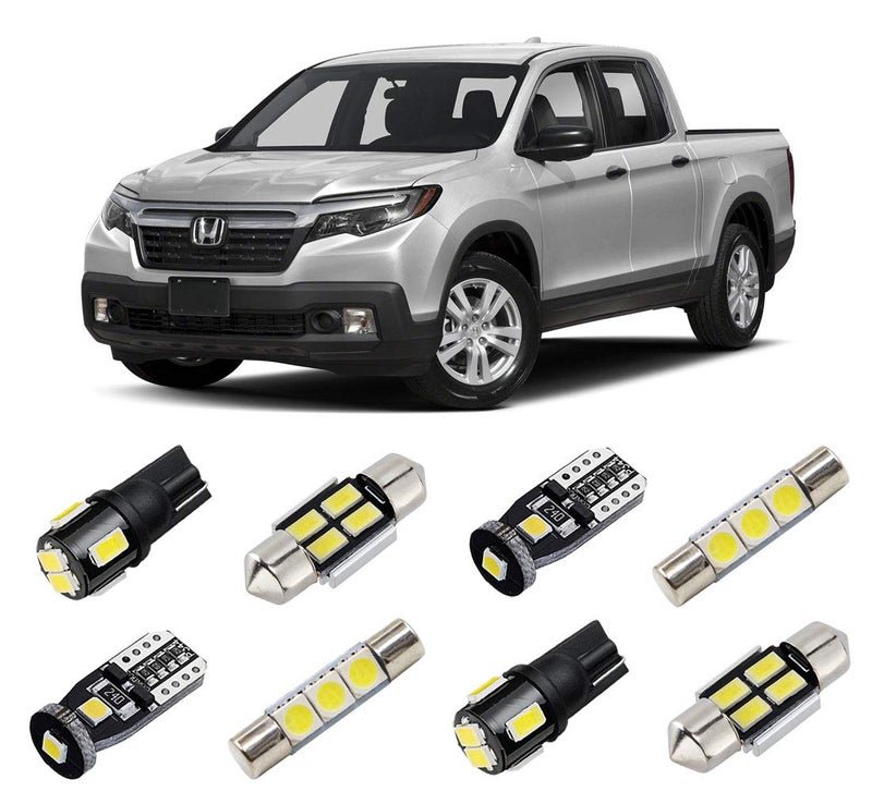 BRISHINE White Interior LED Lights Kit for Honda Ridgeline 2017 2018 2019 2020 2021 Super Bright 6000K LED Interior Light Bulbs Package + License Plate Lights and Install Tool - Image 1