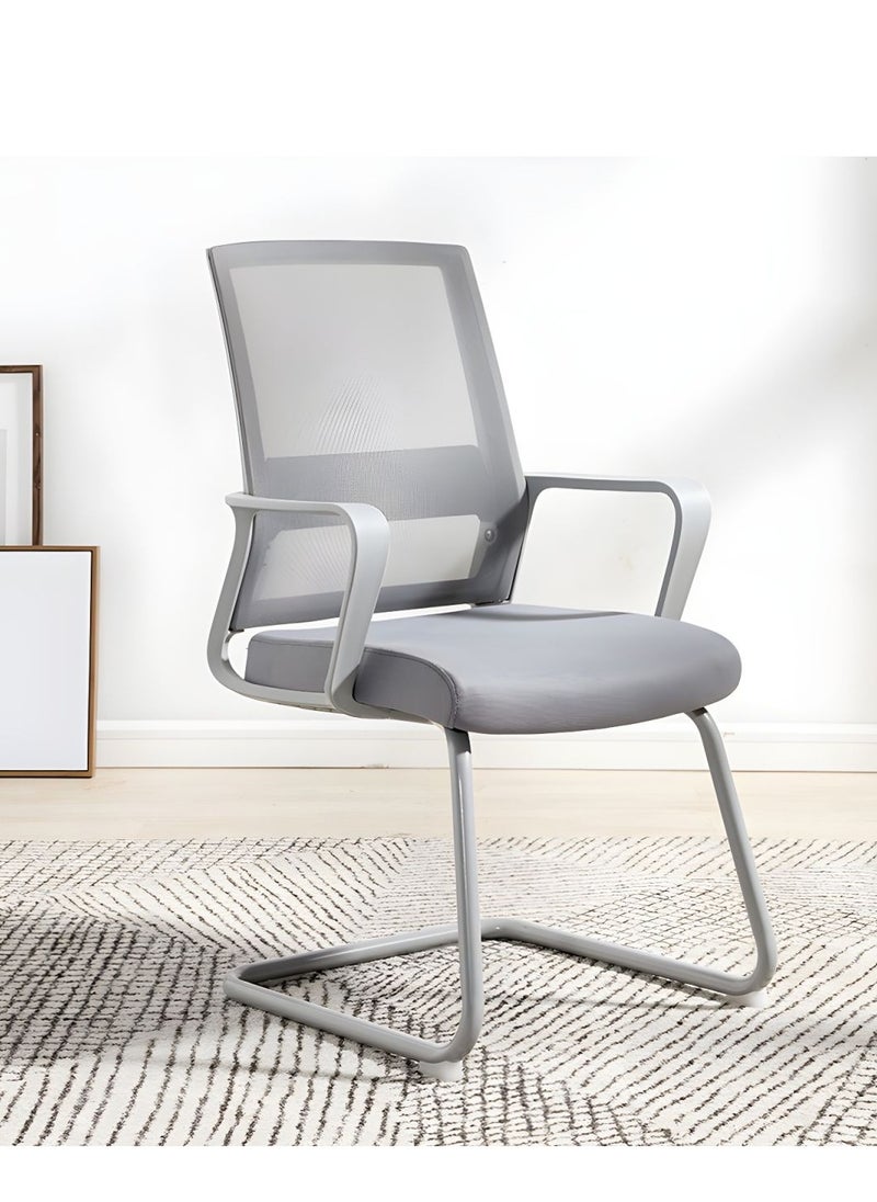 Neo Front - Neo Front Ergonomic Visitor Mesh Office Chair – Sleek Grey Design with Breathable Back, Ideal for Conference Rooms, Reception Areas & Waiting Spaces – XY-916C-Grey - Image 1
