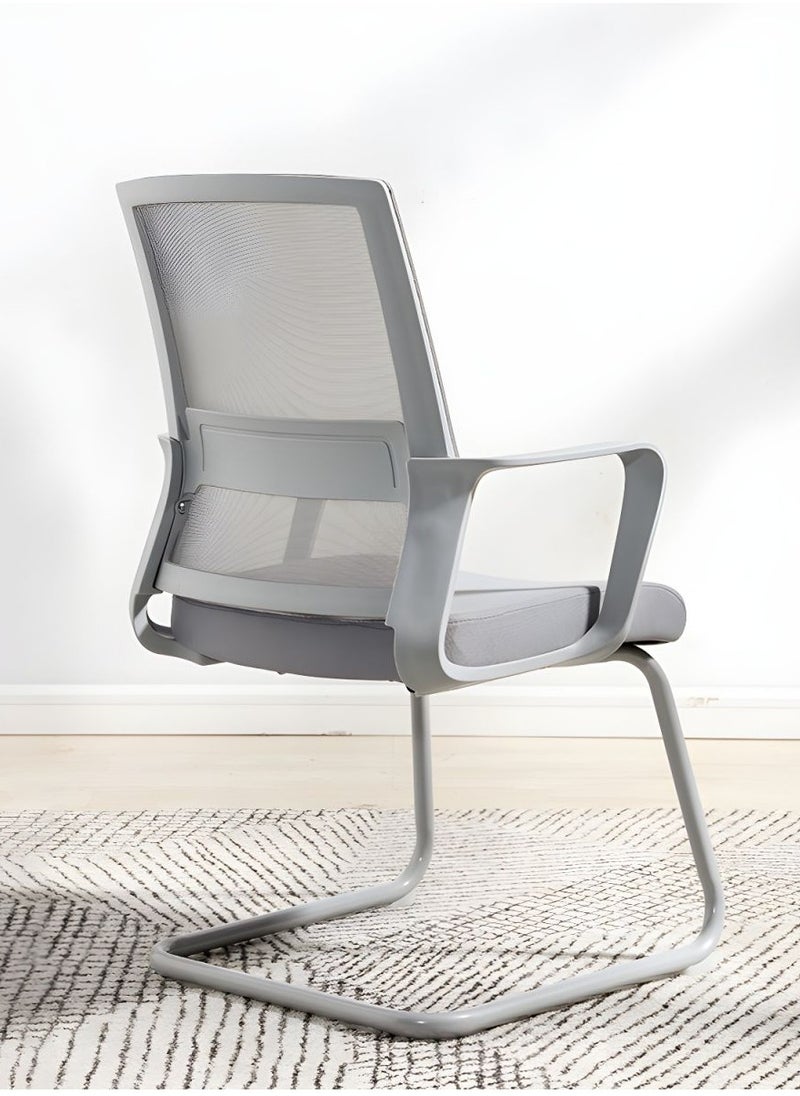Neo Front - Neo Front Ergonomic Visitor Mesh Office Chair – Sleek Grey Design with Breathable Back, Ideal for Conference Rooms, Reception Areas & Waiting Spaces – XY-916C-Grey - Image 1
