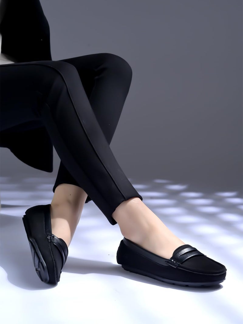 Shoetopia upper Suede Detailed  Loafers For Women & Girls - Image 1