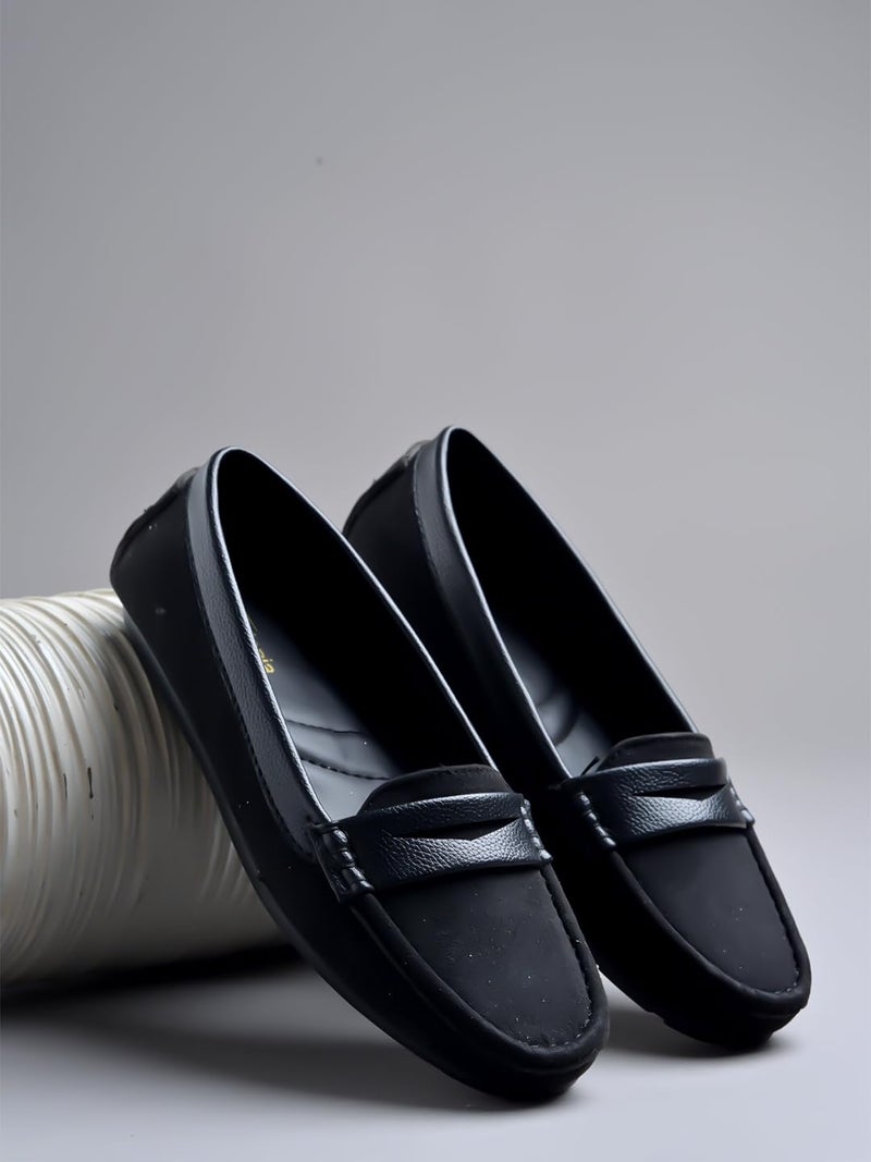 Shoetopia upper Suede Detailed  Loafers For Women & Girls - Image 4
