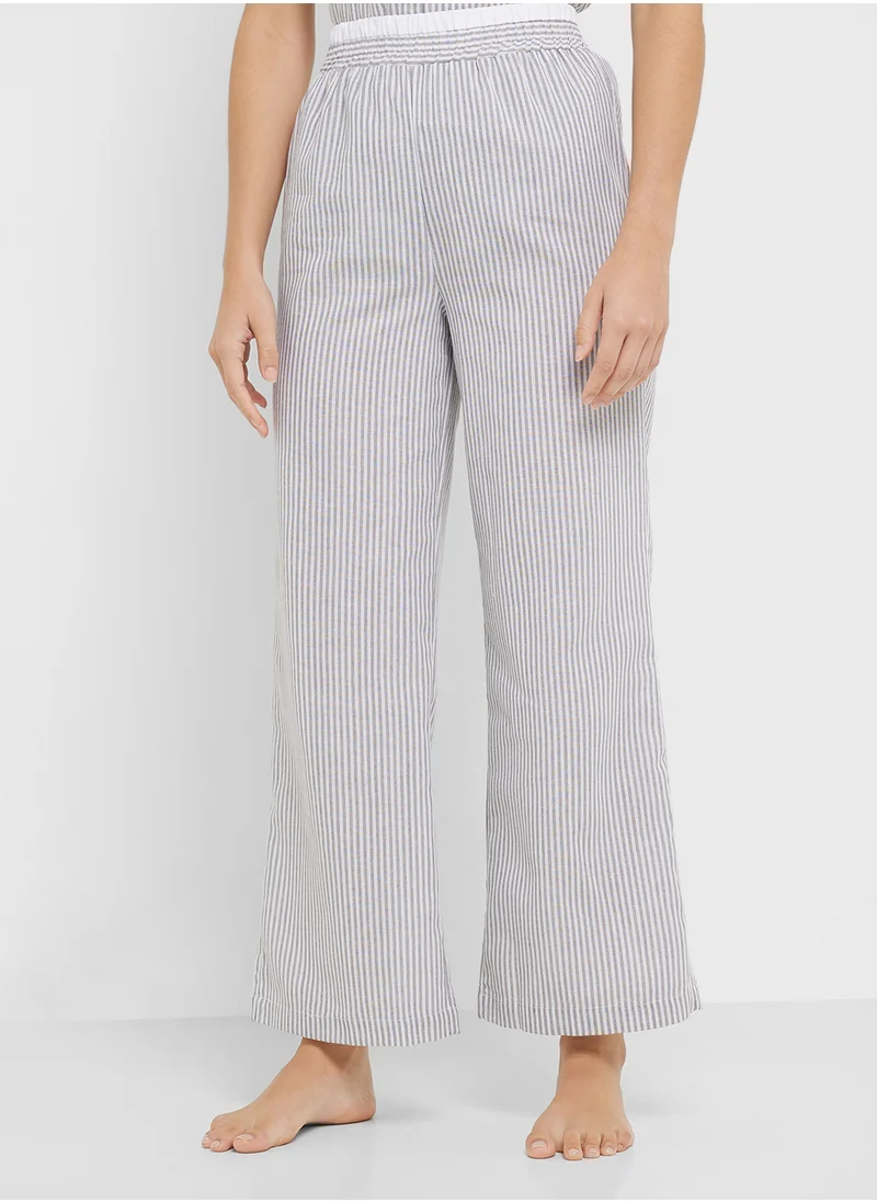 جينجر Stripe Resort Collar Shirt & Pyjama Set