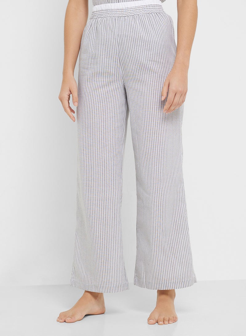 جينجر طقم قميص وبيجامة بياقة منتجع مخطط - Image 4