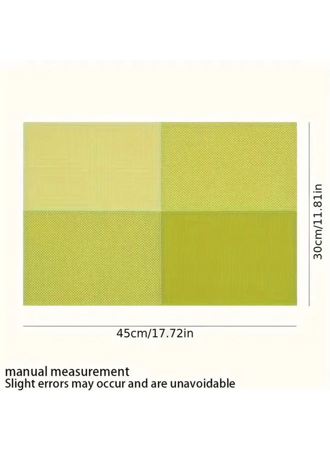 Set Of 4 Washable Non Slip Heat Resistant Beige Gray PVC Placemats For Indoor Outdoor Use - Image 4