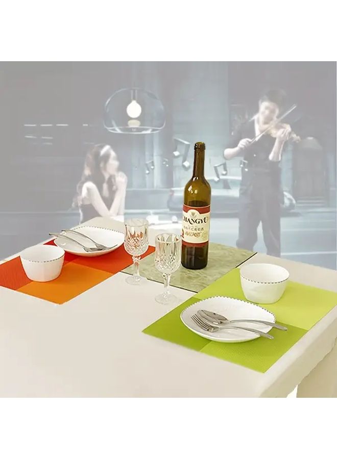 Set Of 4 Washable Non Slip Heat Resistant Beige Gray PVC Placemats For Indoor Outdoor Use - Image 2