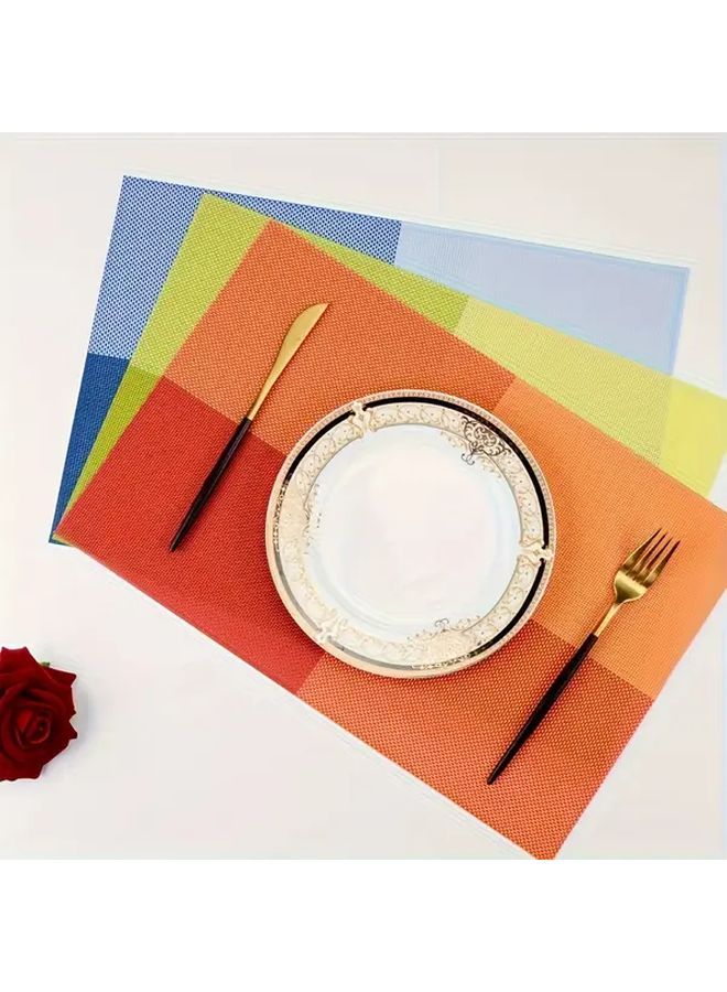 Set Of 4 Washable Non Slip Heat Resistant Beige Gray PVC Placemats For Indoor Outdoor Use - Image 5
