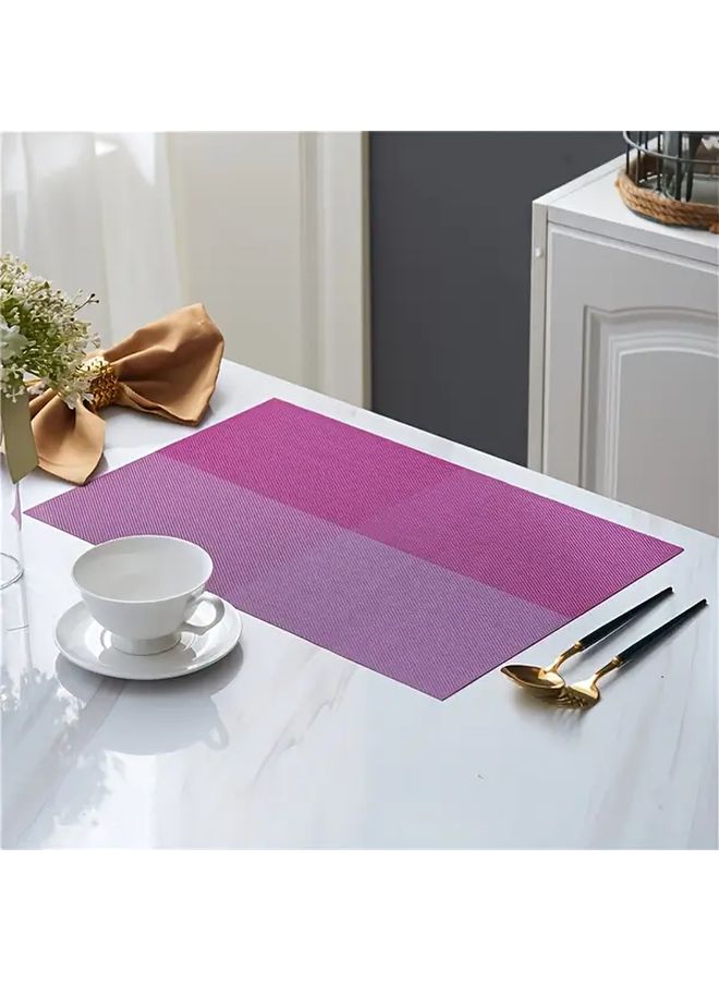 Set Of 4 Washable Non Slip Heat Resistant Beige Gray PVC Placemats For Indoor Outdoor Use - Image 3