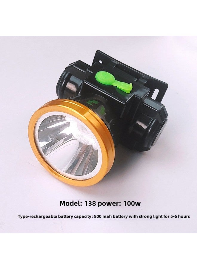 Generic LED Long-range Head-mounted Flashlight Rechargeable Super Bright Headlight Fishing Lamp Outdoor Mini Flashlight Miner's Lamp-Color:4 601 100W Single Power 5CM Strong Light 6 Hours  - Image 2