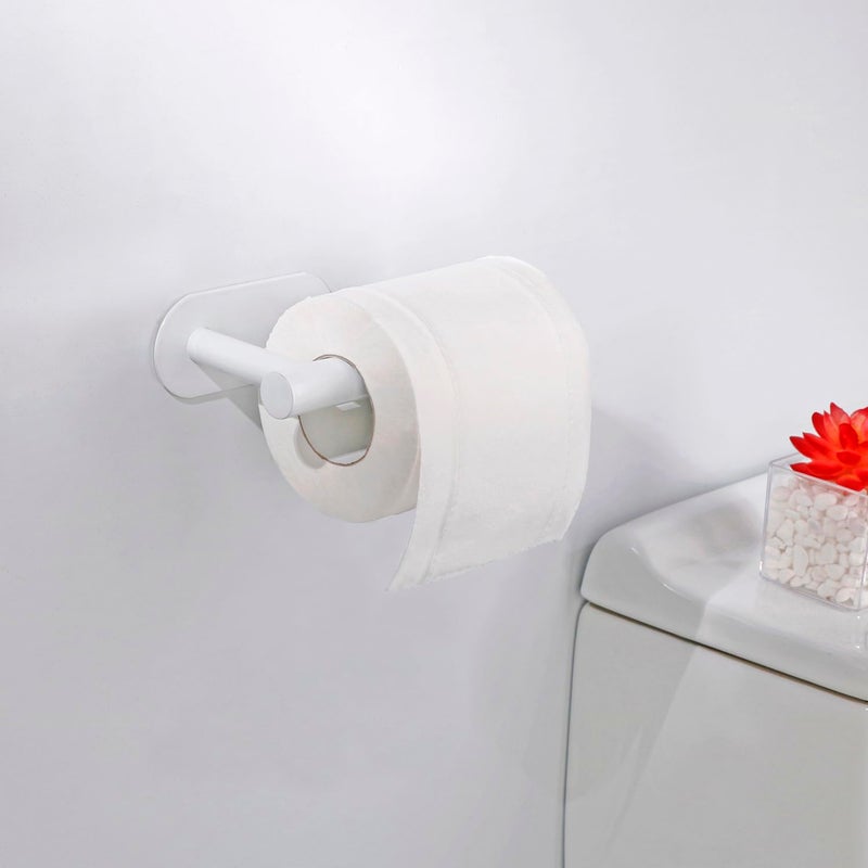 Gewtur White Toilet Paper Holder  Self Adhesive Toilet Paper Roll Holder No Drilling Wall Mount For Kitchen  Bathroom  Toilet - Image 5