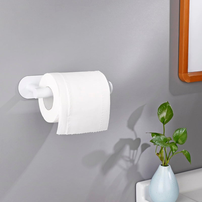 Gewtur White Toilet Paper Holder  Self Adhesive Toilet Paper Roll Holder No Drilling Wall Mount For Kitchen  Bathroom  Toilet - Image 3