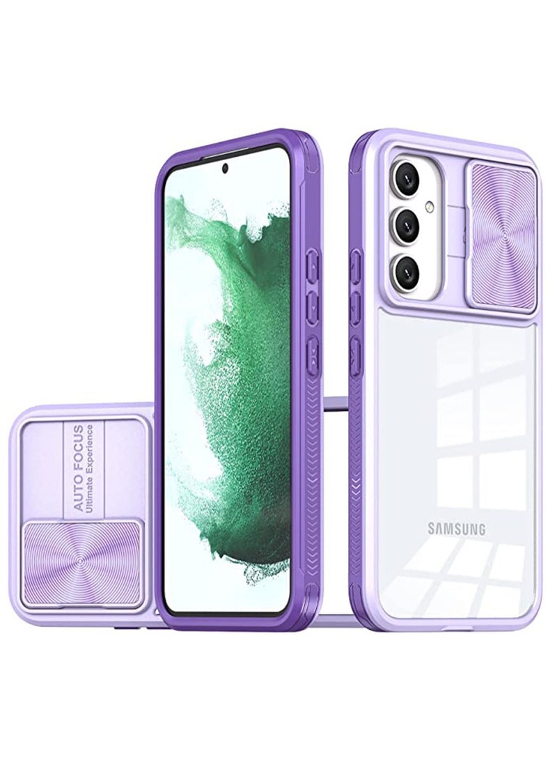 Samsung Galaxy A54 5G Case with Camera Cover,TPU Protective Hard Back&Soft Bumper,Shockproof Upgraded,Full Body Clear Phone Cover for Galaxy A54 5G (Galaxy A54,Purple) - Image 1
