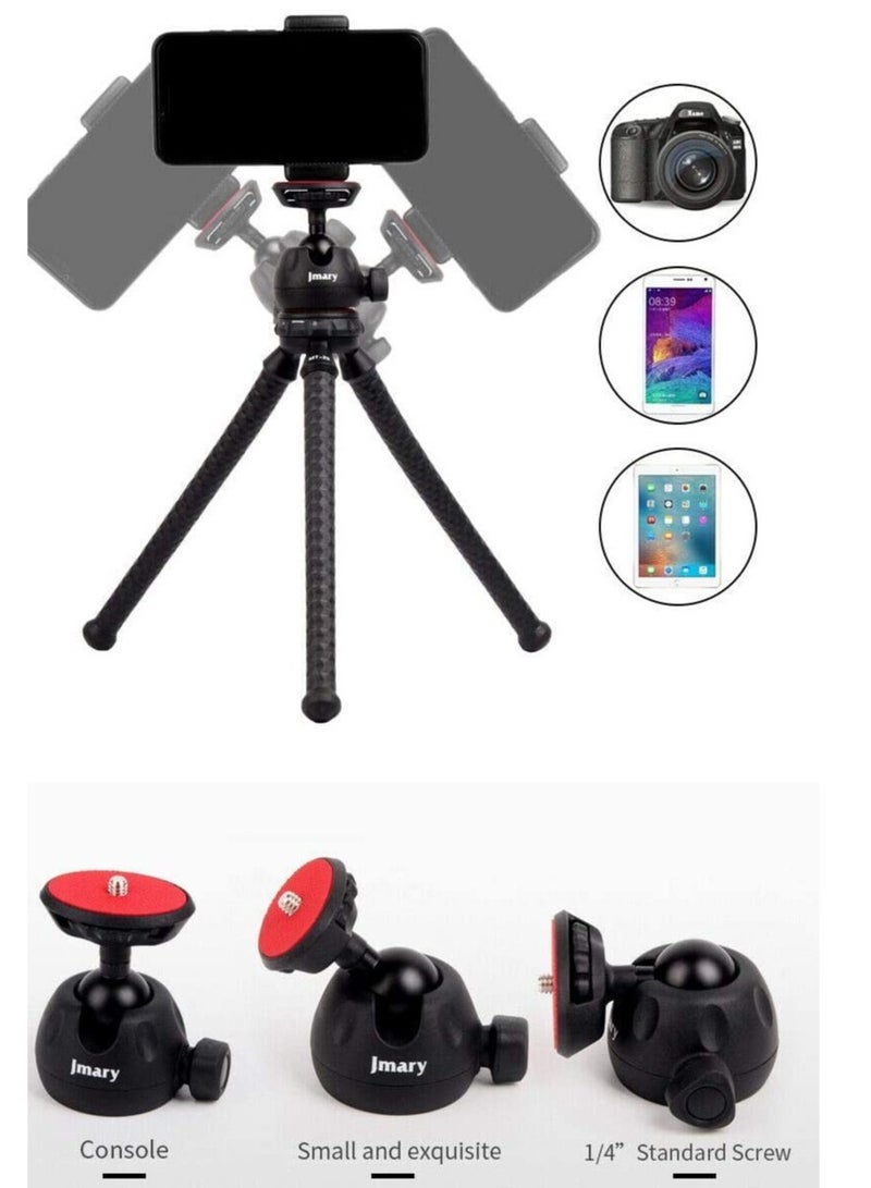 MT-25 - Table Top Mini Portable Flexible Tripod Stand for Mobile Phones and DSLR & Digital Cameras - Coming with Universal Mobile Phone Holder (MT-25-BLK) - Image 2