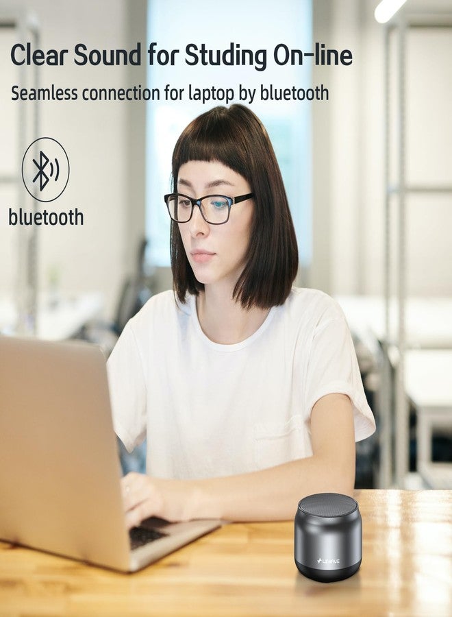 لينرو مكبر صوت بلوتوث من لينرو، مكبرات صوت صغيرة محمولة، مكبر صوت لاسلكي صغير بقوة 5 واط وصوت نقي، وقت تشغيل يصل إلى 15 ساعة، هدية للرجال/النساء/الأطفال/الأولاد/البنات، للاستخدام المنزلي والخارجي (رمادي) - Image 3