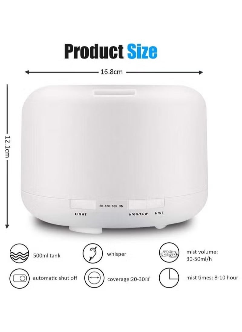 Arabest - Ultrasonic Air Humidifier, Essential Oil Diffuser with 7-Colour LED Lights, Aromatherapy Diffusers for Home and Office - Image 1