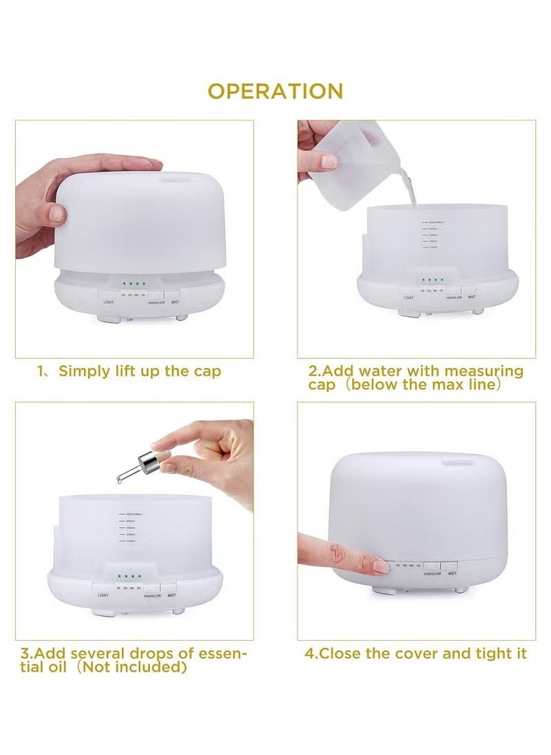 Arabest - Ultrasonic Air Humidifier, Essential Oil Diffuser with 7-Colour LED Lights, Aromatherapy Diffusers for Home and Office - Image 1
