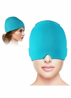 Excefore Migraine Ice Head Wrap, Form Fitting Gel Headache Relief Hat, Cold Therapy Cap Pack Mask, Compress for Tension, Sinus Stress, Blue  - Image 1