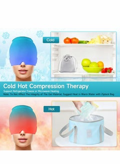 Excefore Migraine Ice Head Wrap, Form Fitting Gel Headache Relief Hat, Cold Therapy Cap Pack Mask, Compress for Tension, Sinus Stress, Blue  - Image 4