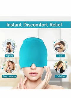 Excefore Migraine Ice Head Wrap, Form Fitting Gel Headache Relief Hat, Cold Therapy Cap Pack Mask, Compress for Tension, Sinus Stress, Blue  - Image 3